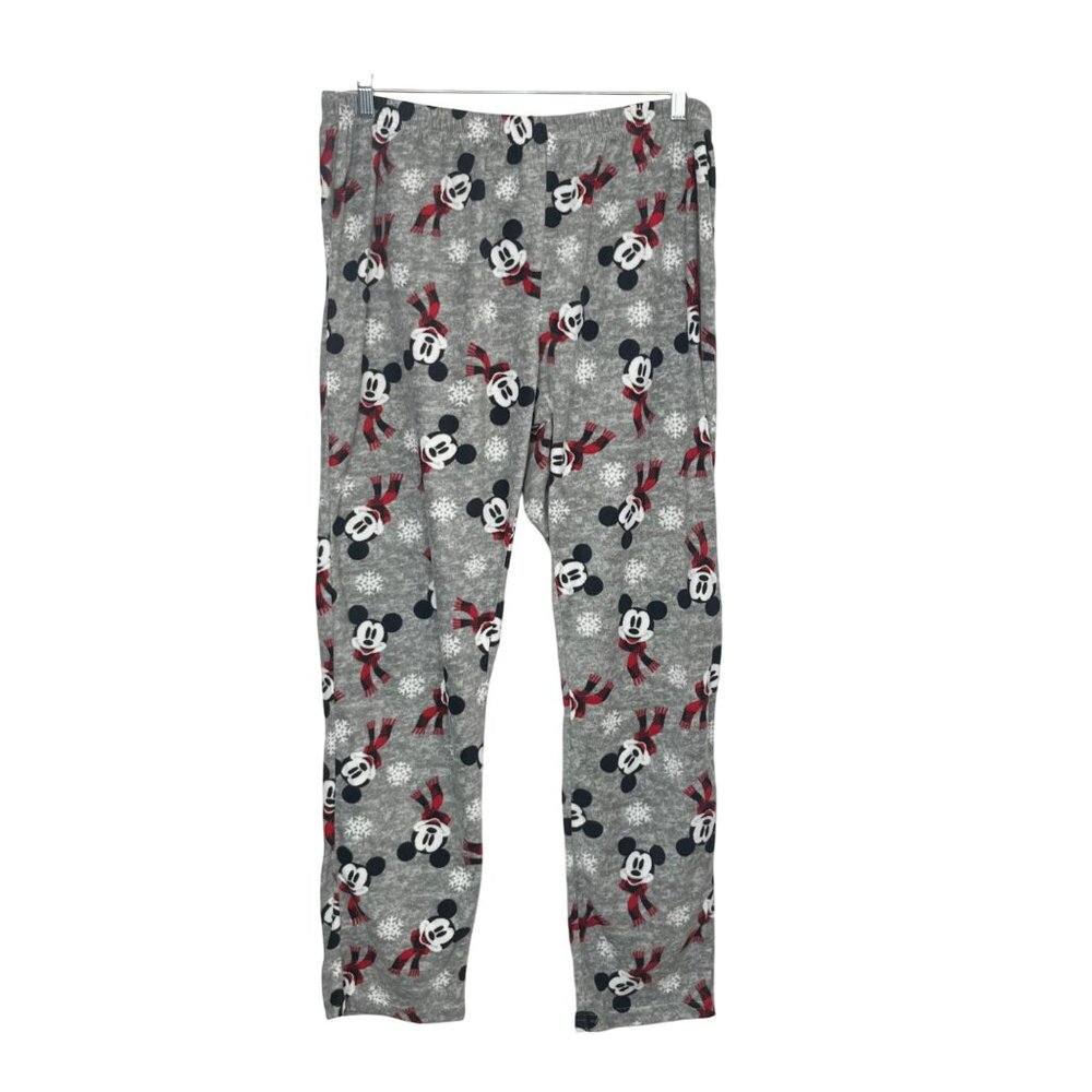 Disney Mickey Mouse Pajama Bottoms Womens XXL Gray Fleece Cozy